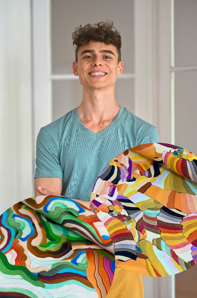 PÁNSKE TRIČKO S VÉČKOVÝM VÝSTRIHOM / KRÁTKE RUKÁVY / RÔZNE VZORY