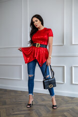 PEPLUM TOP “CHLOÉ” SO ZÁKLADNÝM VÝSTRIHOM A PRILIEHAVÝMI RUKÁVMI