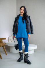 PREDĹŽENÁ OVERSIZE MIKINA “ARIANNA” - HLADKÁ