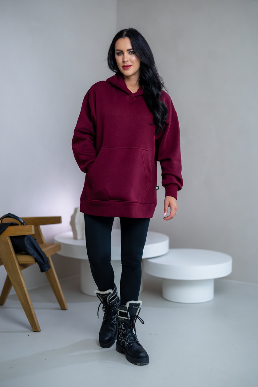 PREDĹŽENÁ OVERSIZE MIKINA “ARIANNA” - S VRECKOM A KAPUCŇOU