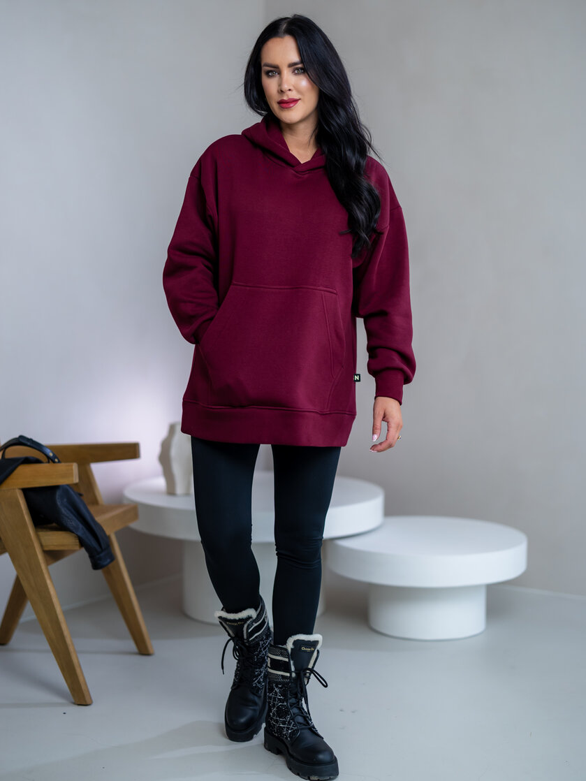 PREDĹŽENÁ OVERSIZE MIKINA “ARIANNA” - S VRECKOM A KAPUCŇOU