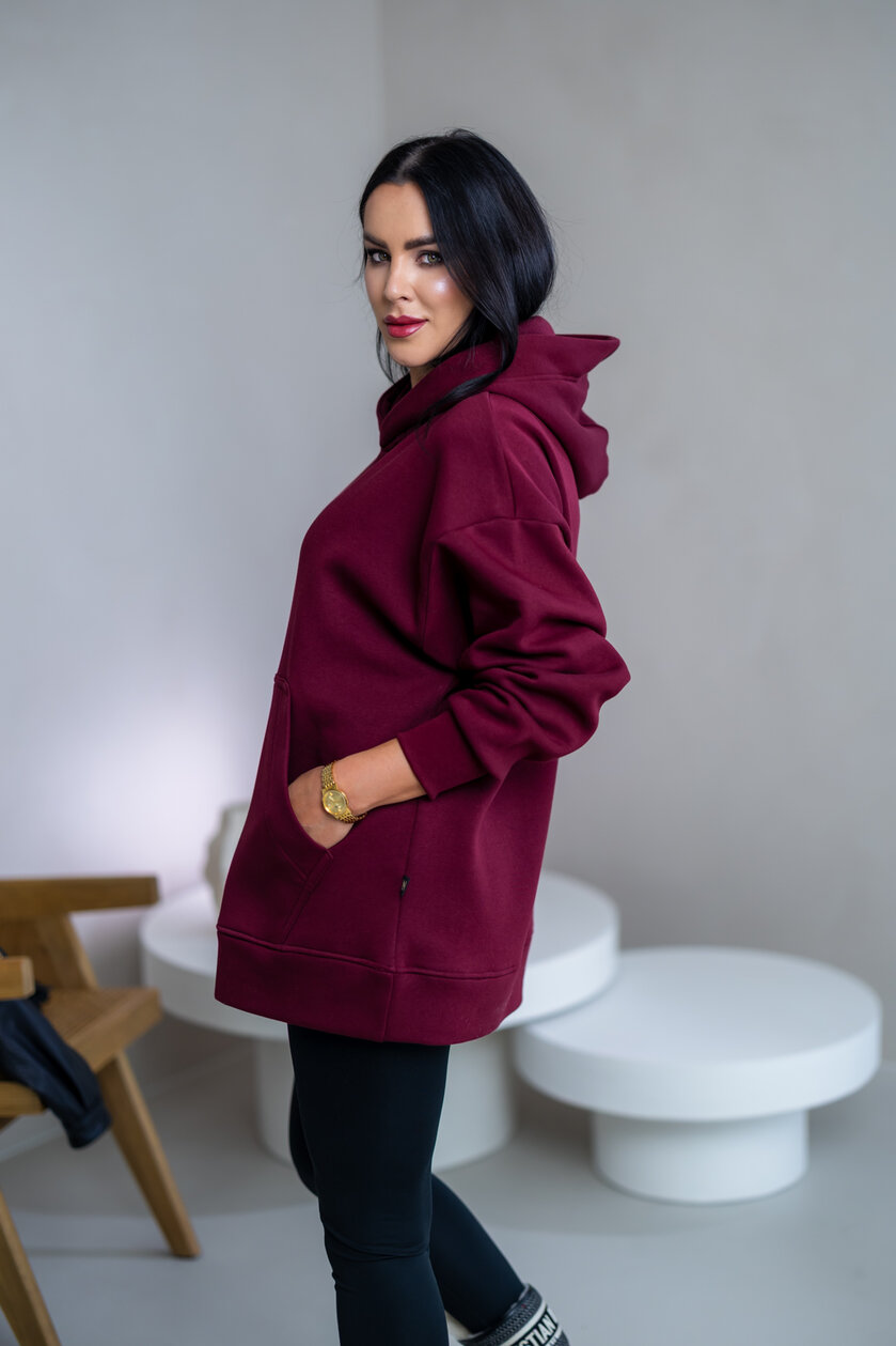 PREDĹŽENÁ OVERSIZE MIKINA “ARIANNA” - S VRECKOM A KAPUCŇOU