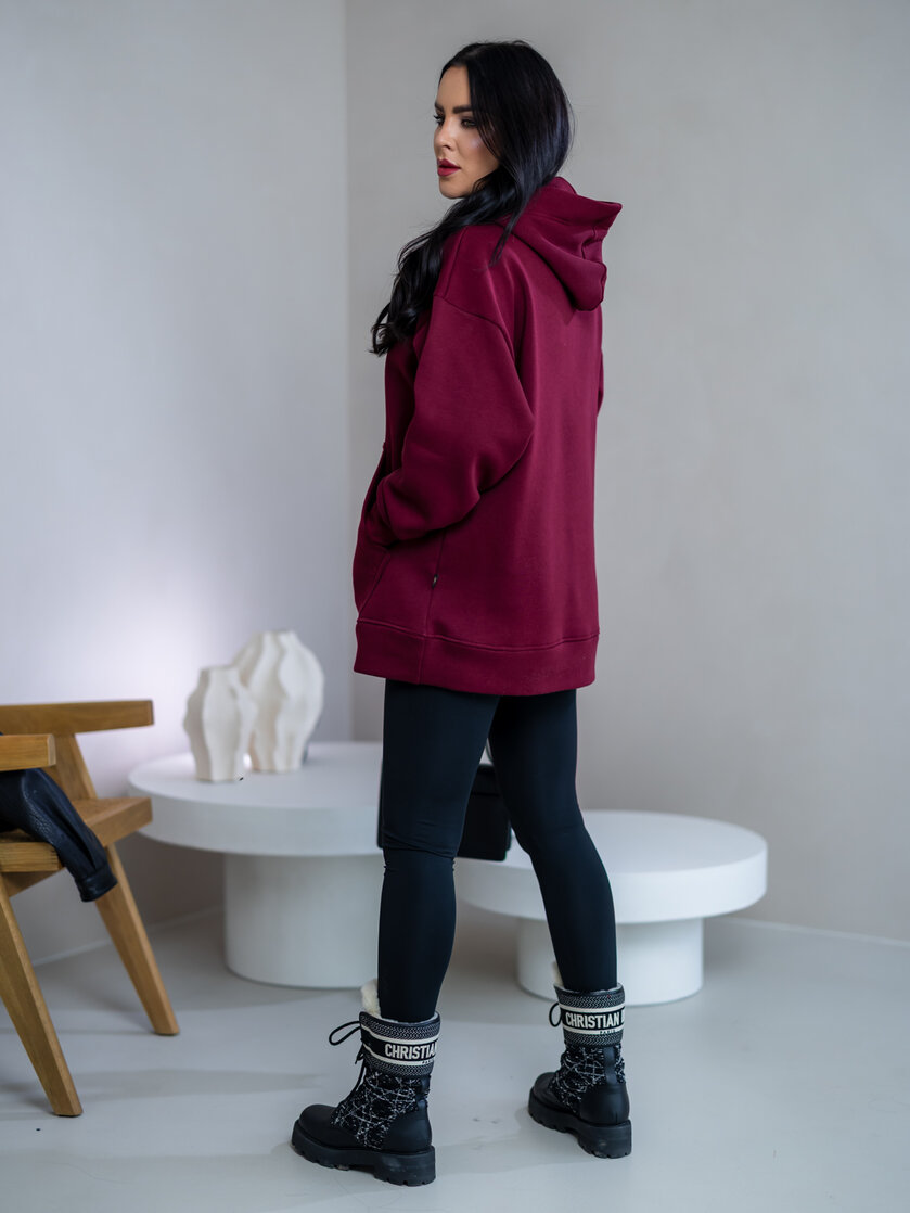 PREDĹŽENÁ OVERSIZE MIKINA “ARIANNA” - S VRECKOM A KAPUCŇOU