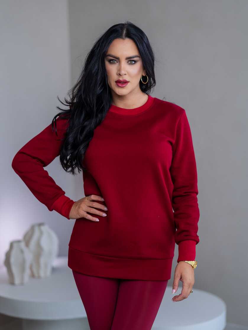 PREDĹŽENÁ ZÁKLADNÁ MIKINA “BIANCA” - HLADKÁ