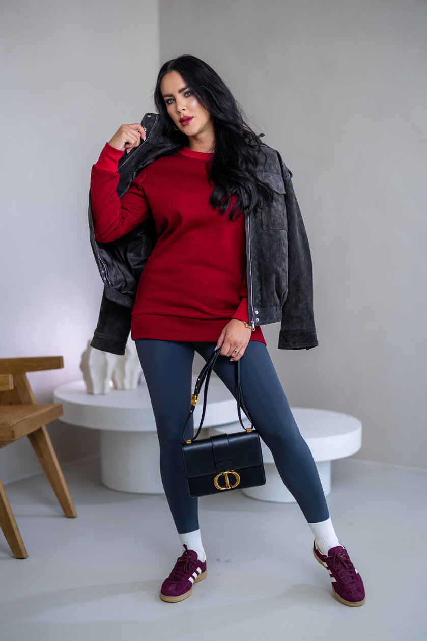 PREDĹŽENÁ ZÁKLADNÁ MIKINA “BIANCA” - HLADKÁ