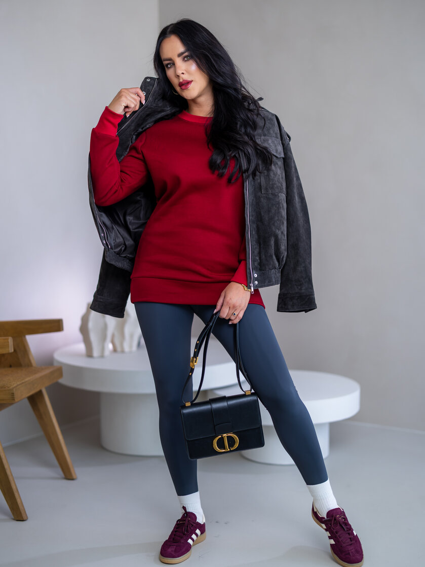 PREDĹŽENÁ ZÁKLADNÁ MIKINA “BIANCA” - HLADKÁ