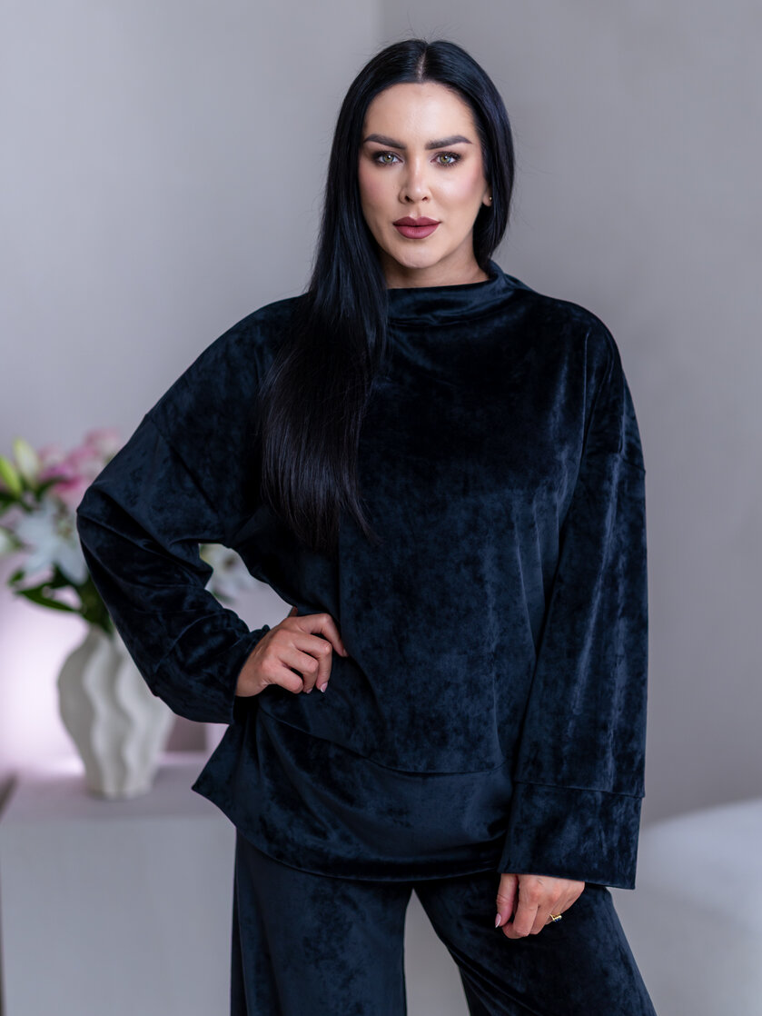 PREDĹŽENÝ TOP “JODIE” S RÁRPORKAMI - ŠIROKÉ RUKÁVY