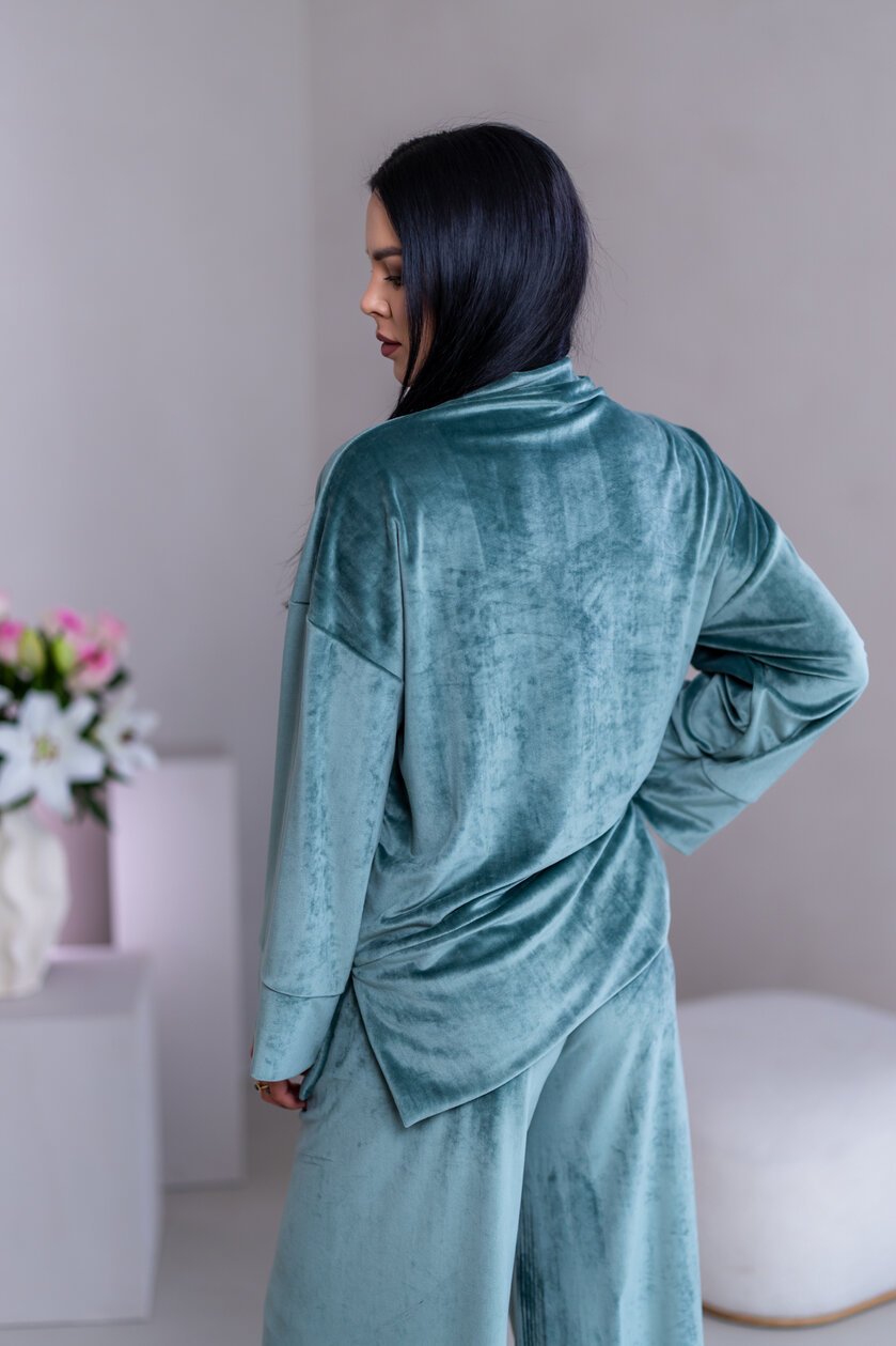 PREDĹŽENÝ TOP “JODIE” S RÁRPORKAMI - ŠIROKÉ RUKÁVY