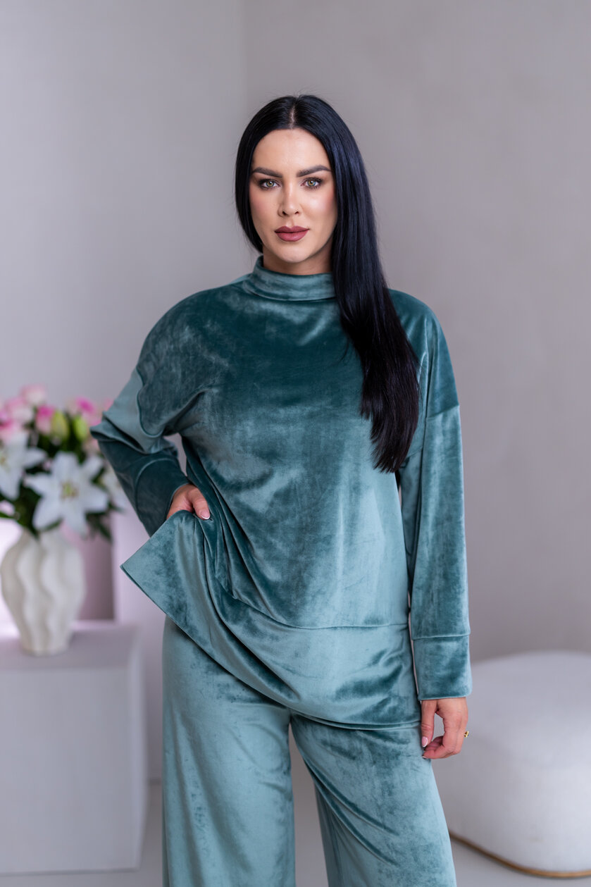 PREDĹŽENÝ TOP “JODIE” S RÁRPORKAMI - ŠIROKÉ RUKÁVY