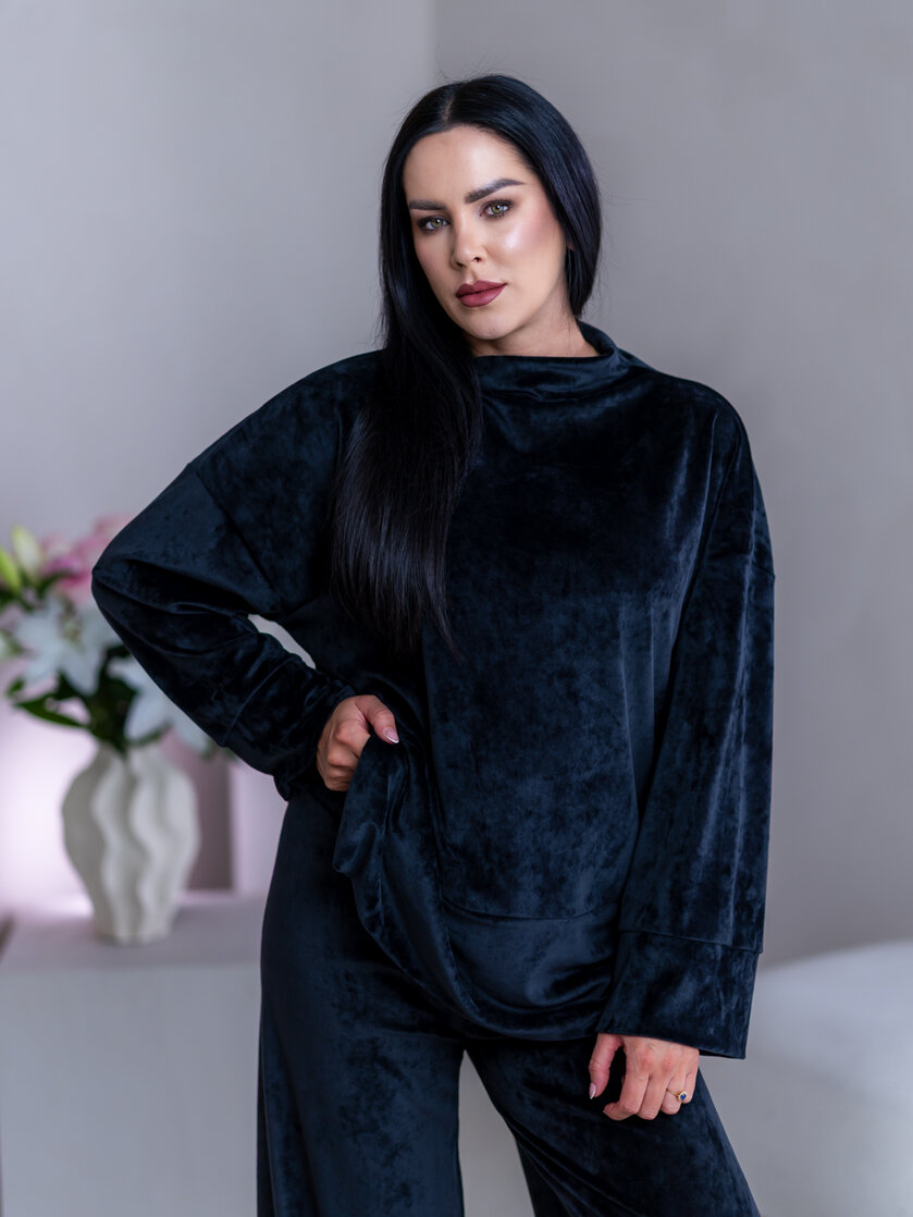 PREDĹŽENÝ TOP “JODIE” S RÁRPORKAMI - ŠIROKÉ RUKÁVY