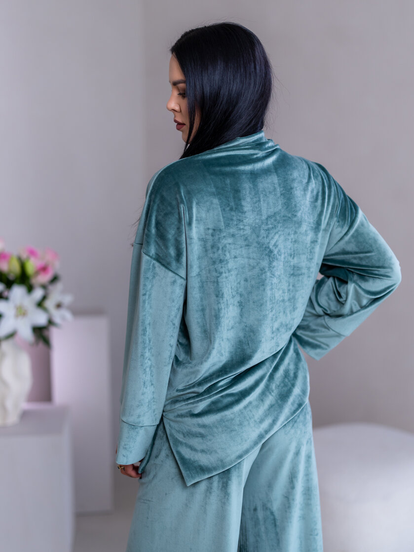 PREDĹŽENÝ TOP “JODIE” S RÁRPORKAMI - ŠIROKÉ RUKÁVY