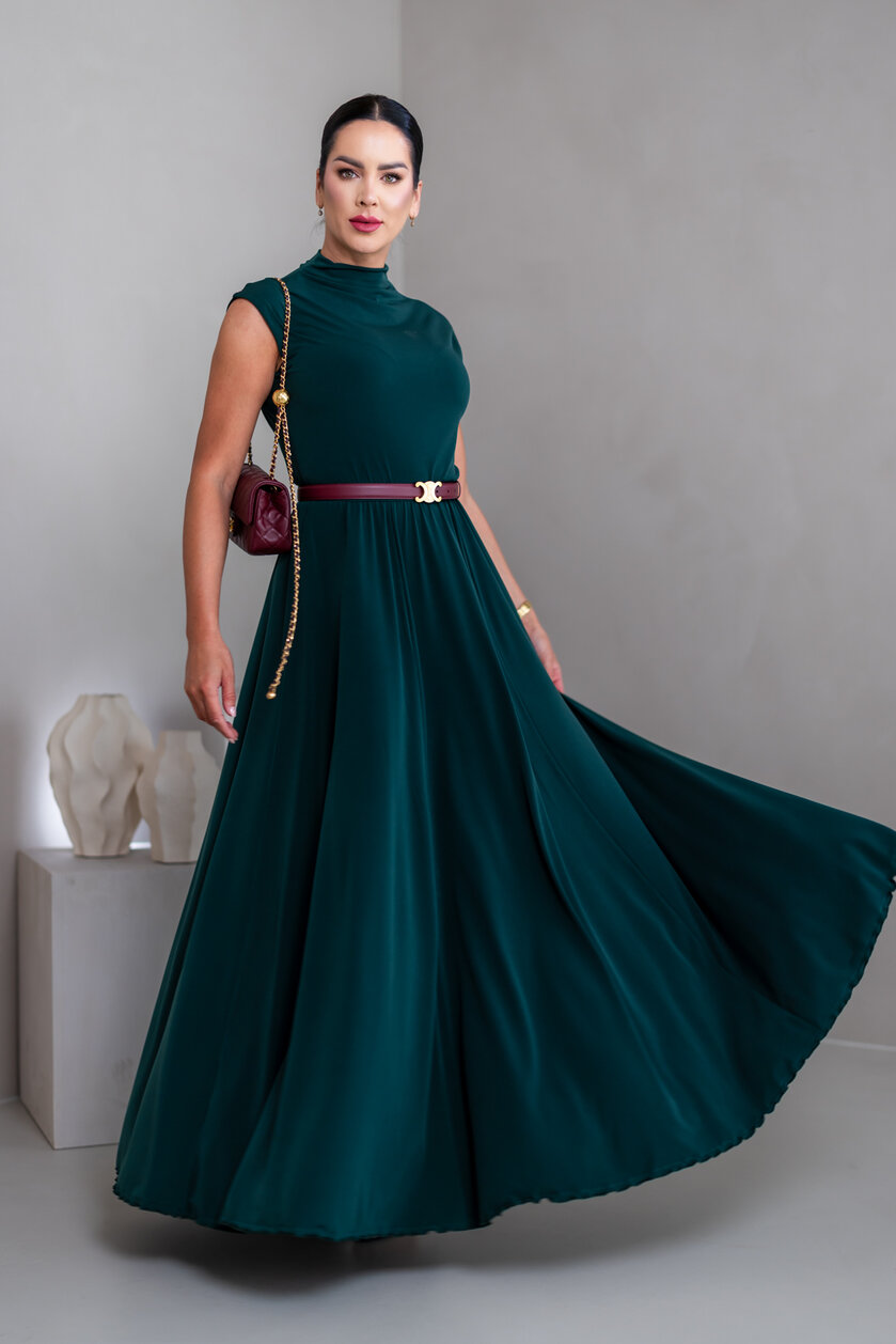 ŠATY “CAMERON” - PRINECHANÝ STOJAČIK A PADNUTÉ PLECIA