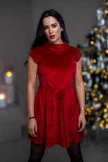 ŠATY “PATRICIA” S PRINECHANÝM STOJAČIKOM A PADNUTÝMI PLECIAMI