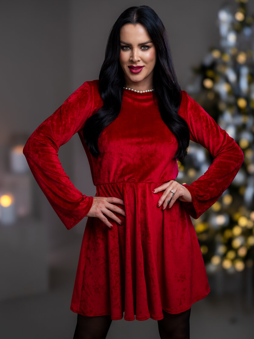 ŠATY “PATRICIA” S VODOU NA CHRBÁTE A ROZŠÍRENÝMI RUKÁVMI