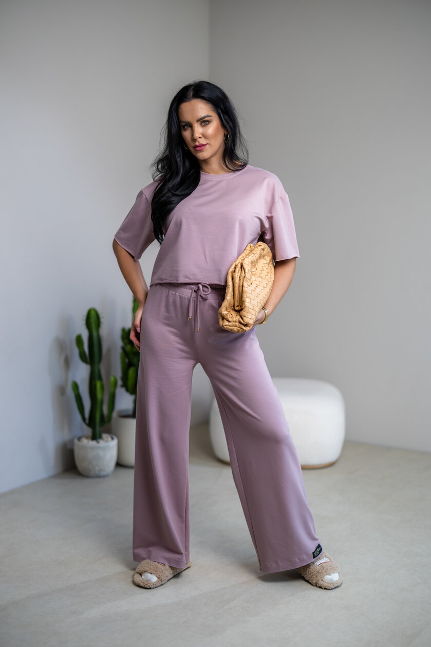 SKRÁTENÉ TRIČKO “MELANIE” HLADKÉ - BAMBOO / SUROVÉ OKRAJE