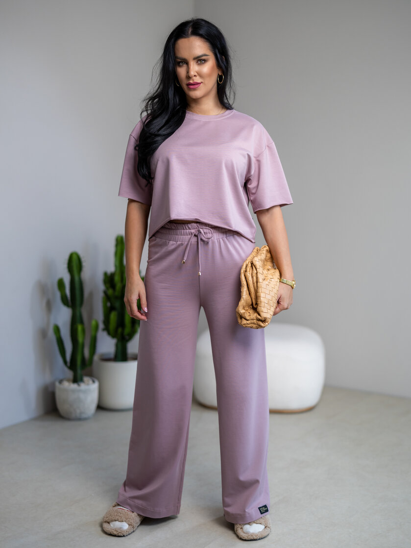 SKRÁTENÉ TRIČKO “MELANIE” HLADKÉ - BAMBOO / SUROVÉ OKRAJE