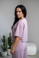 SKRÁTENÉ TRIČKO “MELANIE” HLADKÉ / SUROVÉ OKRAJE