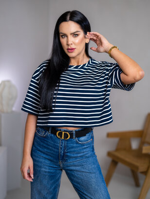 SKRÁTENÉ TRIČKO “MELANIE” - PÁSIK