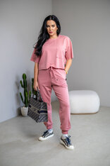 SKRÁTENÉ TRIČKO “MELANIE” S VRECKOM / SUROVÉ OKRAJE