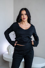 TOP “ANNETTE” - VÉČKOVÝ VÝSTRIH, ROZŠÍRENÉ RUKÁVY