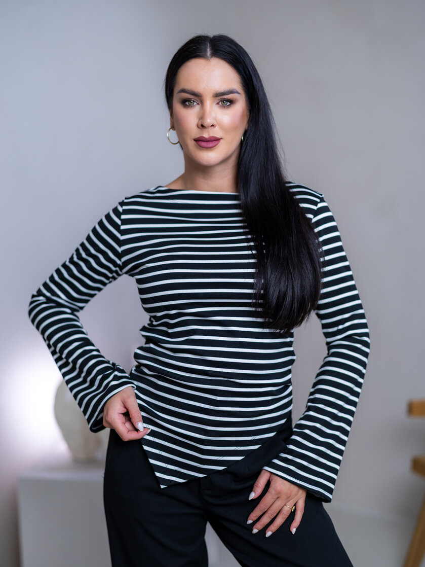 TOP “CAMILLA” - LODIČKOVÝ VÝSTRIH, ROZŠÍRENÉ RUKÁVY