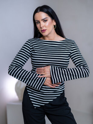 TOP “CAMILLA” - LODIČKOVÝ VÝSTRIH, ROZŠÍRENÉ RUKÁVY