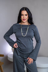 TOP “CAMILLA” - LODIČKOVÝ VÝSTRIH, ROZŠÍRENÉ RUKÁVY