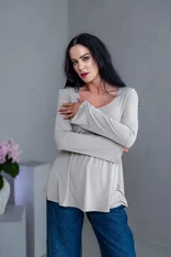 TOP “PATRICIA” - VÄČŠÍ GULATÝ VÝSTRIH, ROZŠÍRENÉ RUKÁVY