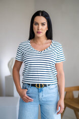 TRIČKO “VANDA” S VÉČKOVÝM VÝSTRIHOM - PÁSIK