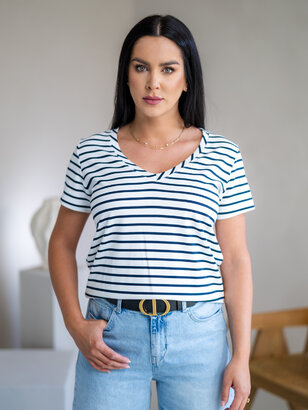 TRIČKO “VANDA” S VÉČKOVÝM VÝSTRIHOM - PÁSIK